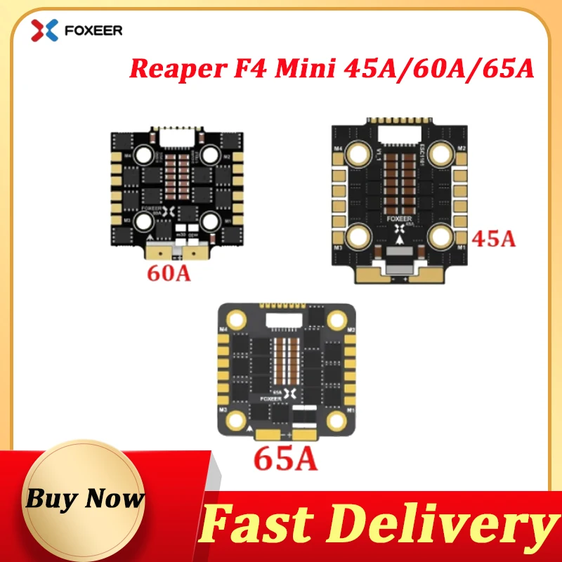 

Foxeer Reaper Mini 4in1 45A 60A 65A BLheli32 Brushless ESC DSHOT1200 3-6S 3-8S for RC FPV Racing Freestyle Drones