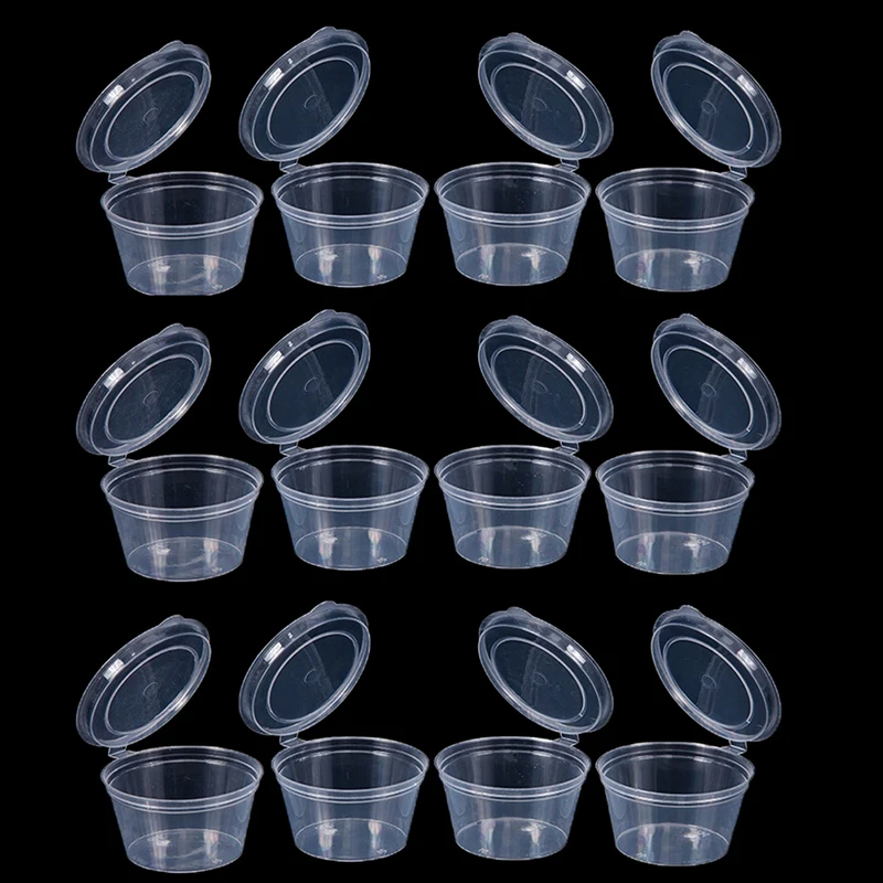100Pcs 20-40ML Mini Disposable Plastic Packing Box Sauce Cup
