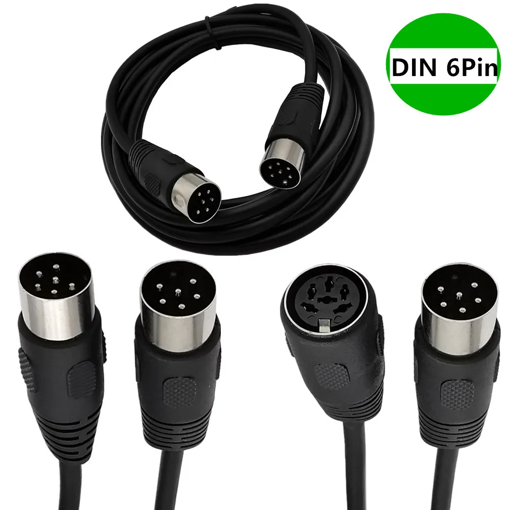6-pins DIN-verlengkabel, 6-pins DIN Mannelijk Naar Vrouwelijk Plug Geluidsgegevens Signaalverbinding Verlengsnoer AV-adapterkabel voor Digitale Geluidsapparaten (/ 9.8Ft