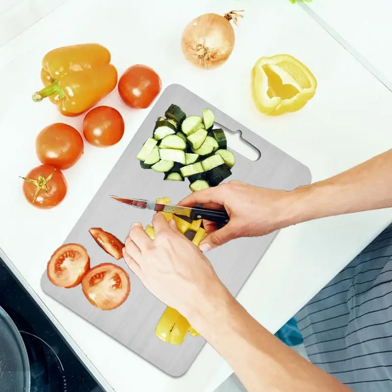Kitchen Titanium Chopping Board 304 stainless steel double-sided food grade cutting board thickened Non Stick Chopping Board