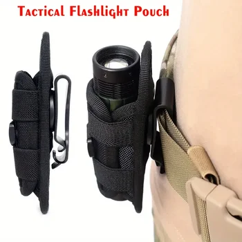 Torcia tattica Fondina Cintura Torcia Borsa Durevole Caccia Accessorio di illuminazione Kit di sopravvivenza Fondina da 360 gradi Custodia per torcia rotante