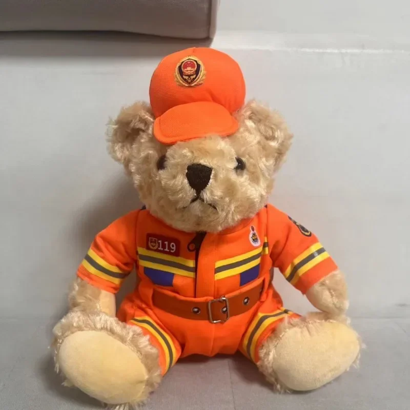 Police Little Bear Doll Doll Traffic Police Bear Motorcycle Iron Riding Little Plush Toys Teddy Cartoon