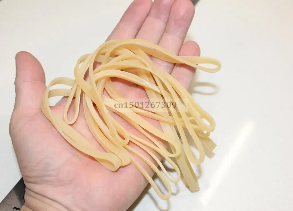 20cm 길이 5mm 폭 베이지색 실리콘 쓰레기통 고무 밴드 포장용으로도 좋습니다