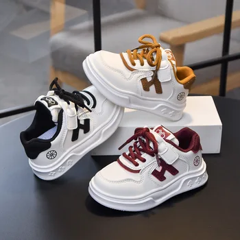 Kids Basketball Shoes Comfortable Non-slip Students Running Shoes Soft Sole 2025 New Boys Girls Sports Shoes Hook&loop Trendy 1