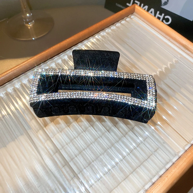 Flockige Strass-Haarklammern für Damen, Neu in 2024, Koreanische Ins-Mode, Temperamentvolle Haarspangen, Vielseitiger Eleganter Schmuck – Detail 9