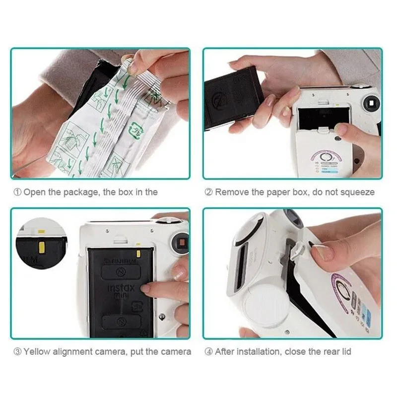 Preparing to load film into a Polaroid camera