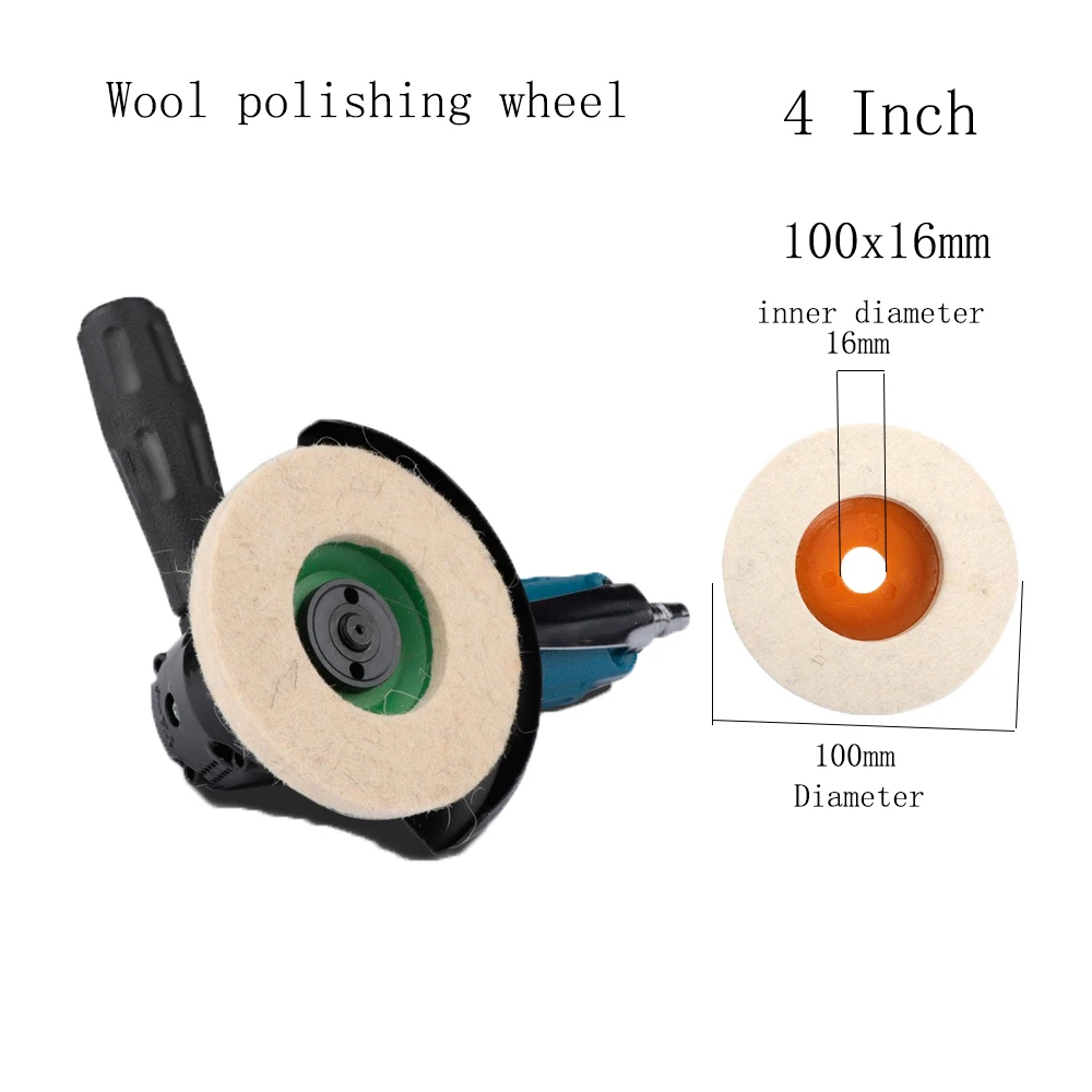 

3Pcs 4 Inch Felt Wool Buffing Angle Grinder Wheel Felt Polishing Disc Pad Set Polisher 100mm Wool Polishing for Marble & Metal