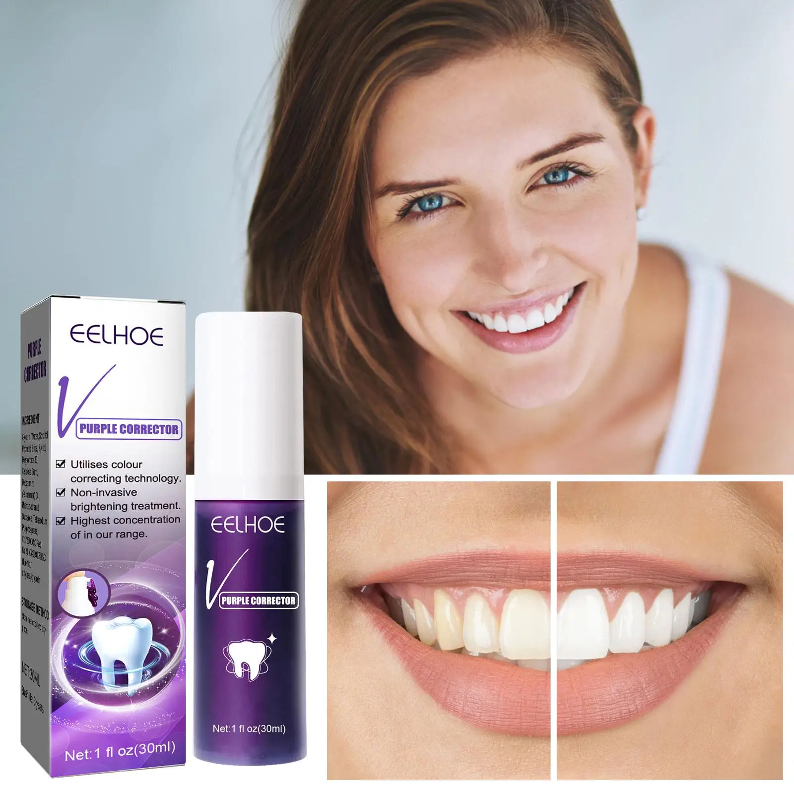 

V34 Cleansing Toothpaste Teeth Whitening Foam Brightening Oral Colour Care Teeth Stain Foaming 1pcs Corrector Removal Tooth V8C8