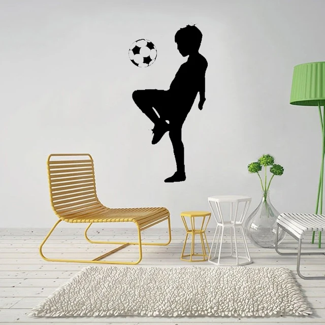 PLIGREAT Lot De 8 Autocollants Muraux En Vinyle Coloré Avec Silhouette De Joueur De Football Pour Les Amateurs De Football, Chambre De Garçon, Salle De Sport, Décoration Murale