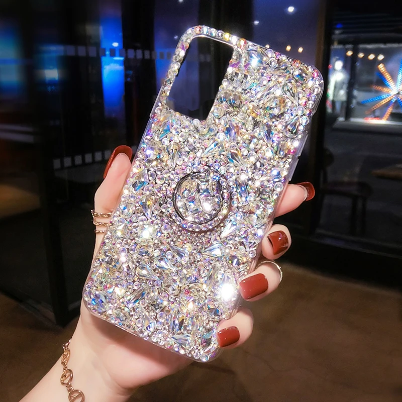 

Fashion Rhinestone Glitter Case For Xiaomi POCO X3 X3Pro M4Pro F3 11Lite 11T 10T Redmi Note 11 11S 10Pro 9S 9T Stand Back Cover