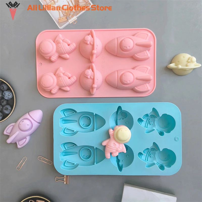 6 Company Astronaut Rocket 760 Silicone Mold Baking Cake Mold Pudding Bread Baking Pan Soap, cake mould