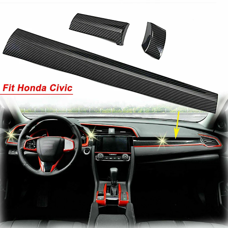 Revel GT Dry Carbon 2016-2018 Honda Civic Center Dash Cover w/ Alcantara Cover (1 piece)