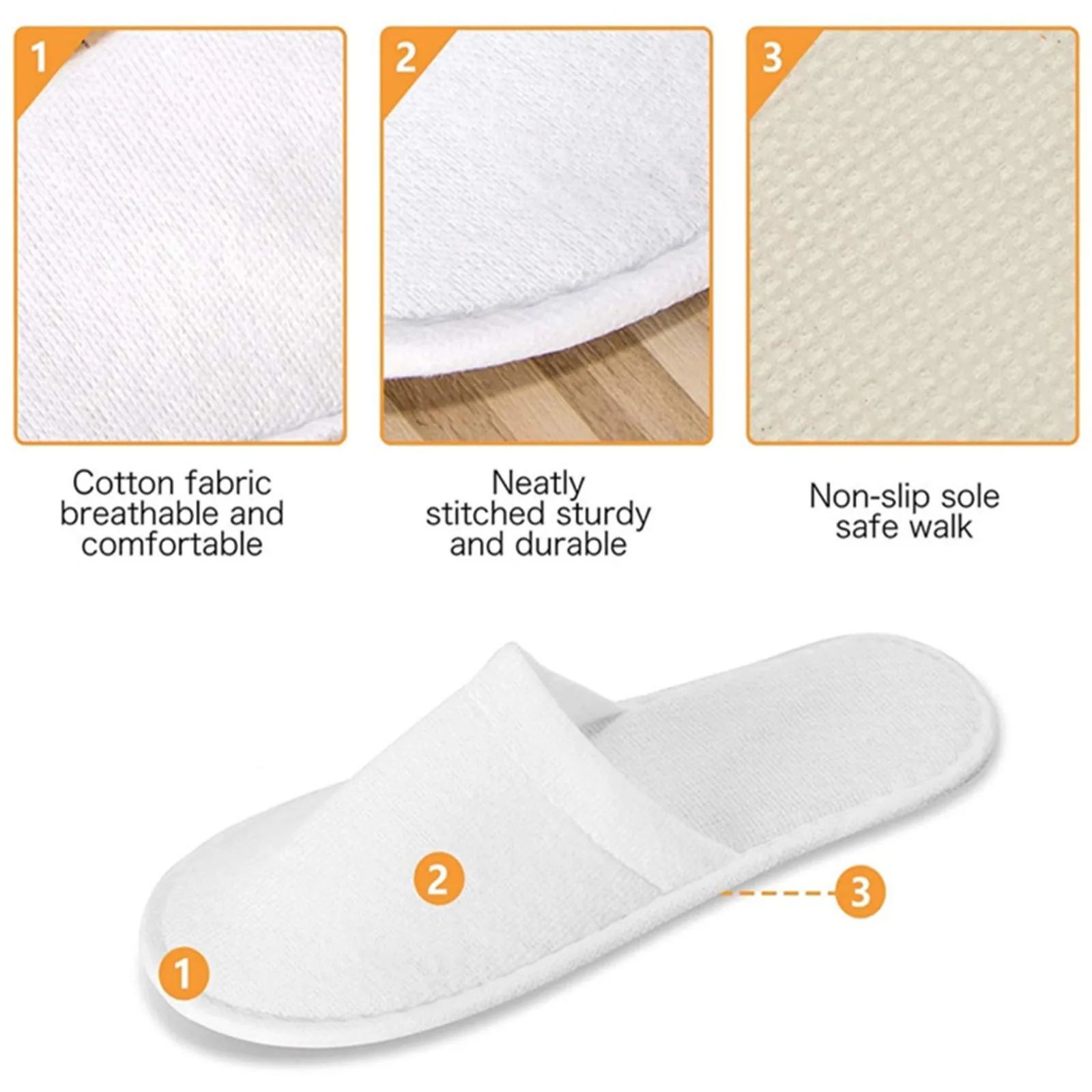 Spa Slippers 10/20 Pairs of Brushed Plush Closed-toe Disposable Slippers for Men and Women Suitable for Families Guest Hotel Tra 3