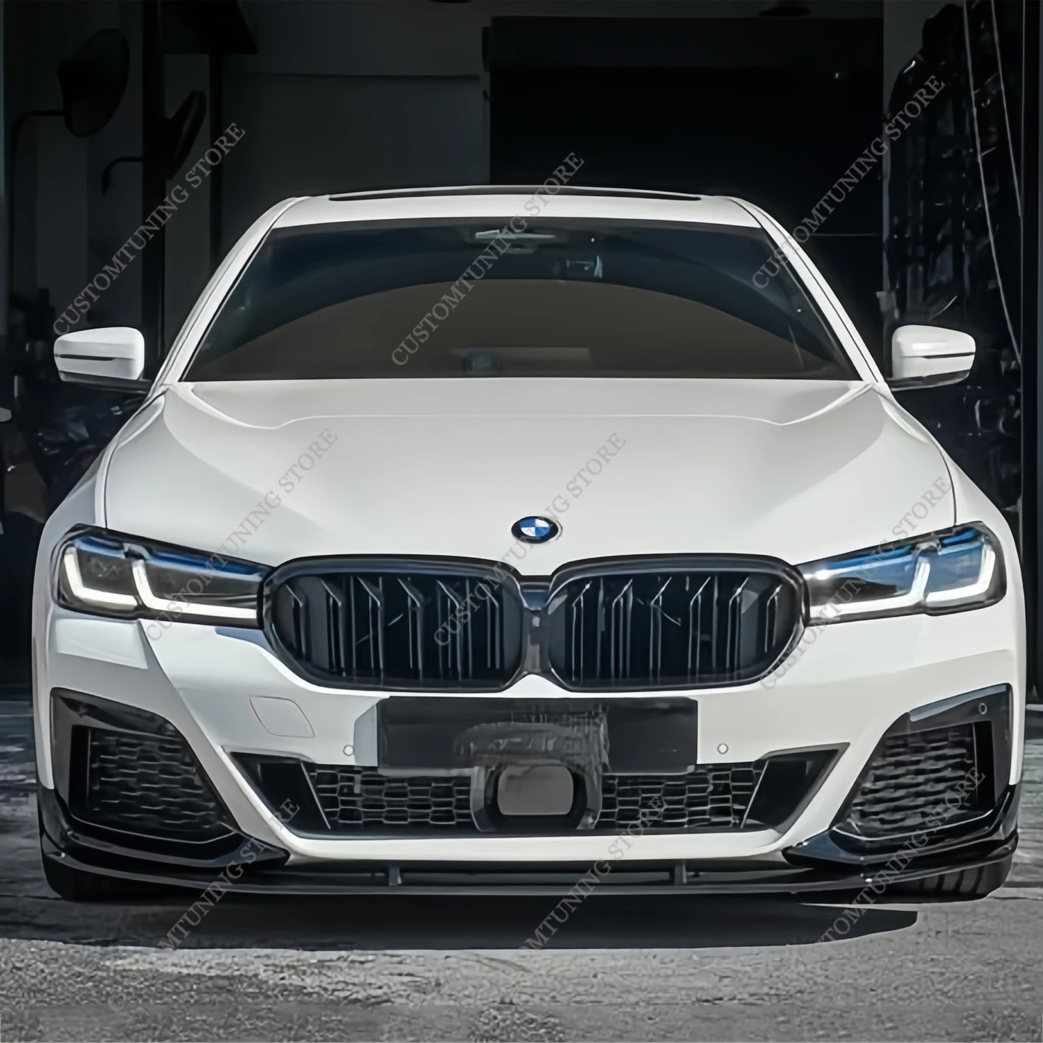BMW G30 G31 LCI M 스포츠 MP 스타일 프론트 범퍼 립 스포일러 스플리터 및 안개등 그릴 트림 카나드 M550i M550d 2021-2023 튜닝