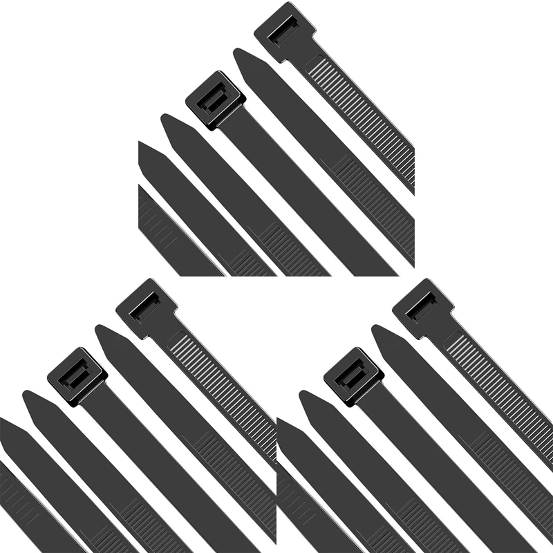 

300 Pack Cable Zip Ties Heavy Duty 12 Inch, 7.6Mm Strong Plastic Wire Ties With 70Kg Tensile Strength, UV Resistant