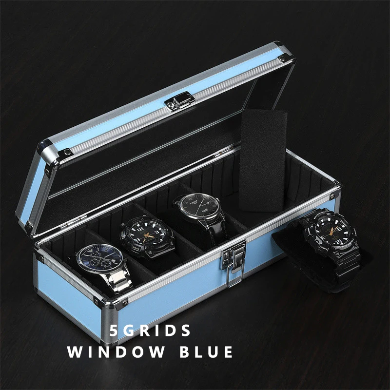 Watch Storage Box Aluminum Suitcase Case Display Storage