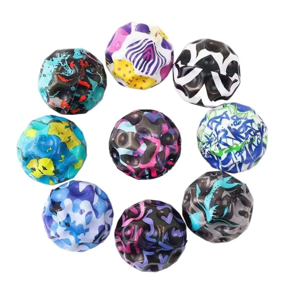 Jump Ball High Bouncing Ball Hand Ball Game Multi-hole Wrist Return Rubber Ball Exercise with Strap Wrist Elastic Ball Kids Toy