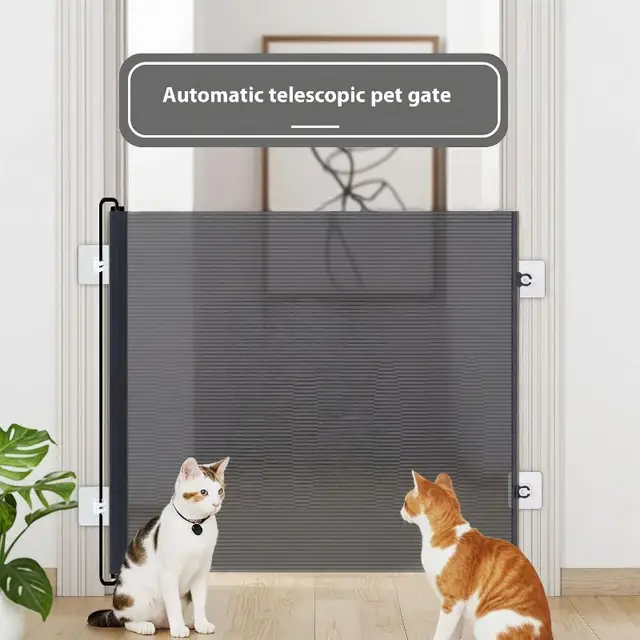 Safety Pet Mesh Fence Cat Gate Retractable Safety Gates For Pets No Drilling Barrier Childproofing For Small Medium Large Breeds 2