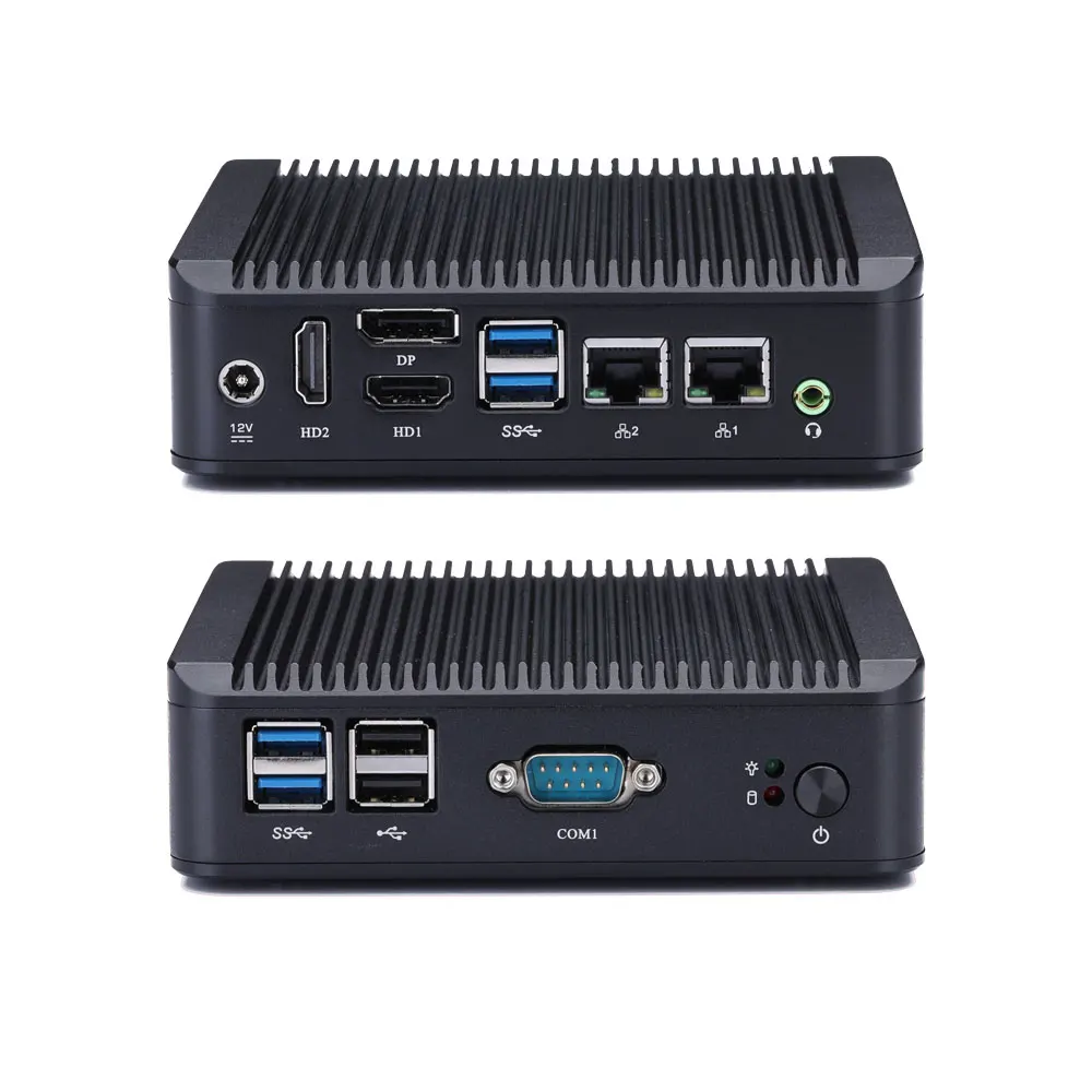 Qotom Q177S Mini Pc Senza Ventola Pentium J3710 Dp Pc Aes-Ni Mini Computer Industriale Senza Ventola