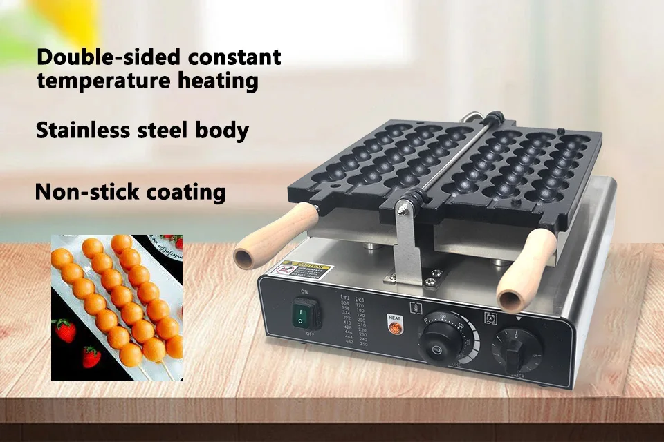 Description Picture 2 of itemXEOLEO Candied Haws Electric Waffle Maker 1400W Skewers Waffle Machine Hairy Eggs Waffle Baker
