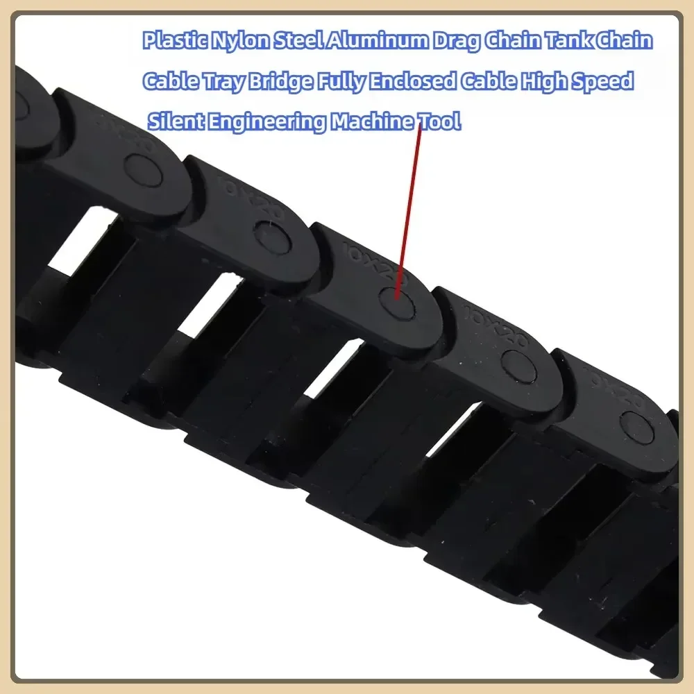 10 X 20mm L1000mm 7x15/10x10/10x15Cable Drag Chain Wire Carrier with End Connectors for CNC Router Machine Tools /Fully Enclosed