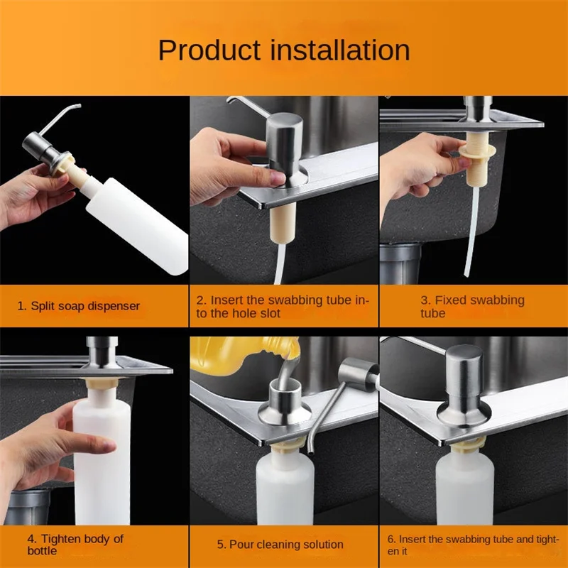 elfbar nachfüll pod läuft aus Distributeur de savon pour vaisselle de cuisine, 350ml, pompe à savon pour  évier, détergent intégré en acier inoxydable, récipient liquide pour lave- vaisselle