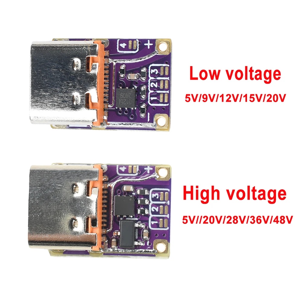 1-5pcs PD QC Fast Charging Type-C Trigger Module 5V-20V/20V-48V Output DIY Power Bank Charging Decoy Module for Electronics 2