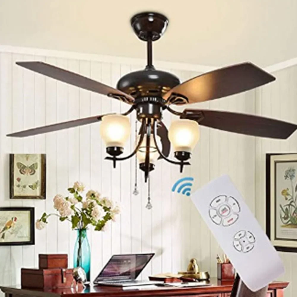 Ceiling Fan Remote Kit Dimmable LED Light Fan Remote Multi-function Plastic RF Wireless With Mute Function