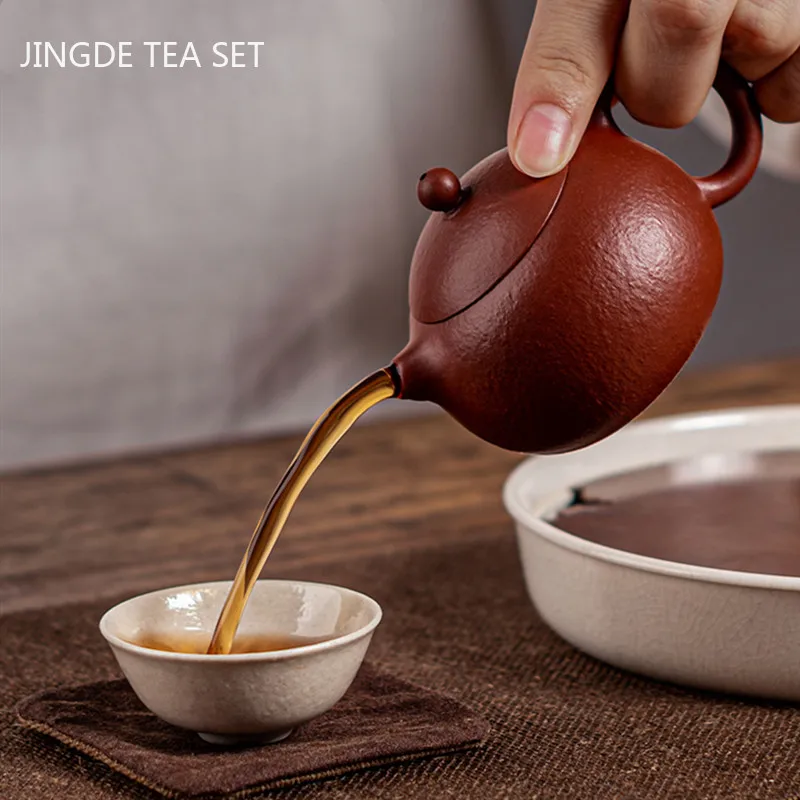 High Quality Yixing Purple Clay Tea Pot Raw Ore Dahongpao Handmade Tea Maker Household Customized Beauty Teapot Chinese Tea Set