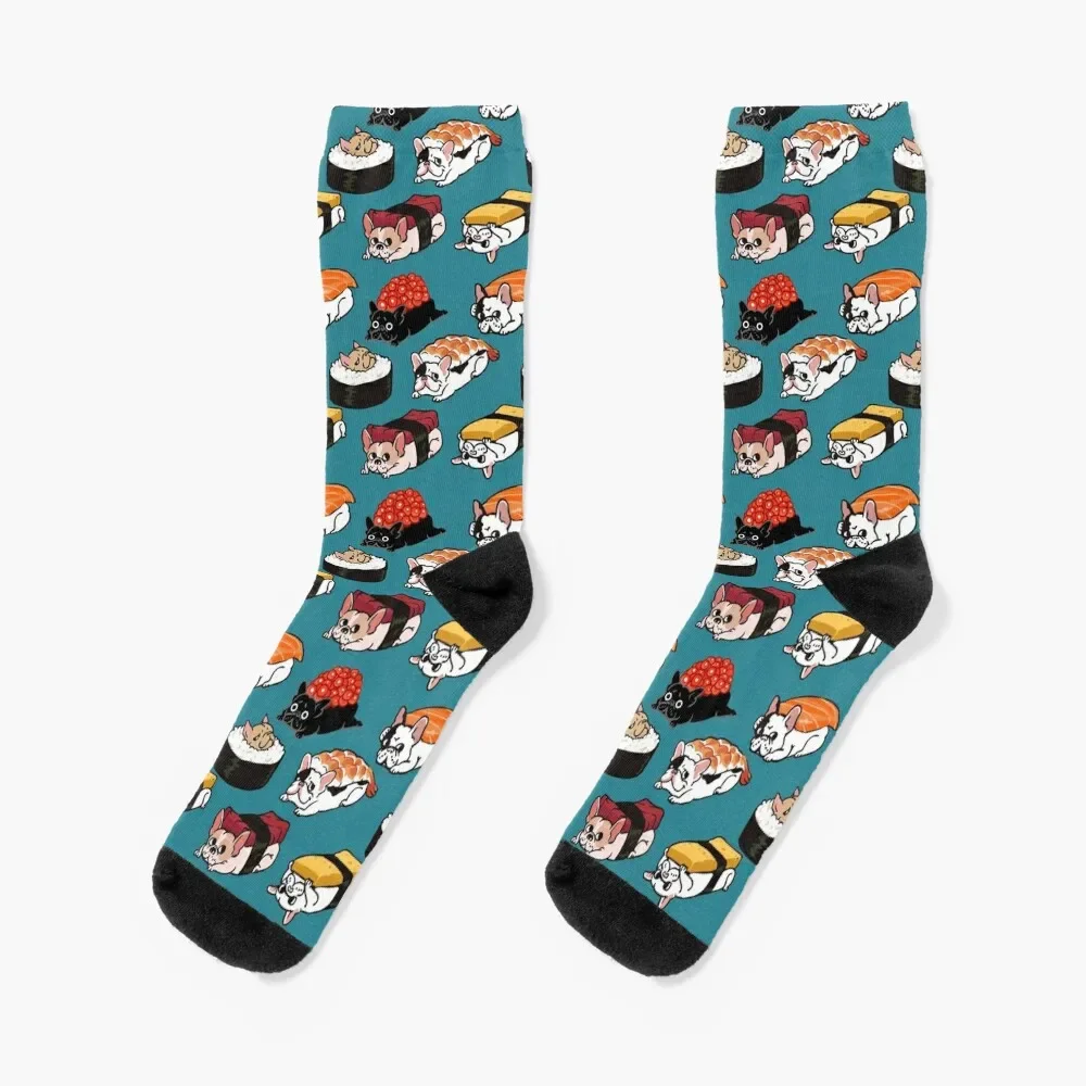 Sushi Frenchie Socks floor cute Men's Luxury Woman Socks Men's