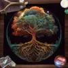 Mysterious Green Tree of Life Tarot Card Tablecloth Wicca Altar Cloth Fantastic Life Tree Tablecloth for Tarot Oracle Card Pad 5