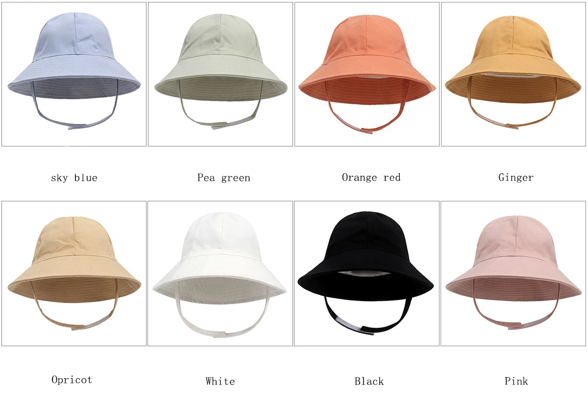 0-8years Baby Hat Summer Autumn Panama Baby Outdoor Fisherman Sun Hat Beach Accessories Kids Bucket Hat Baby Cap for Girls Boys 3