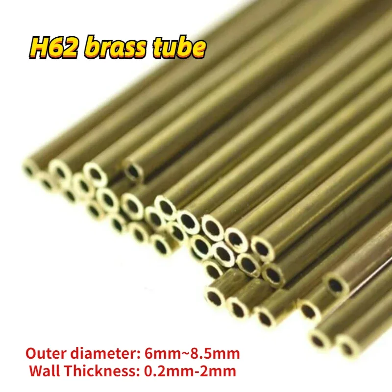 1Pcs Length 500mm H62 Brass Tube Capillary Tube OD 6/6.5/7/7.5/8/8.5mm Wall Thickness 0.2mm-2mm brass tube