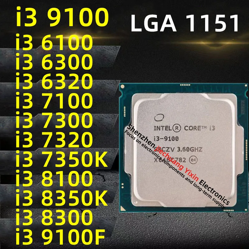 Processore I3 6100 I3 6300 I3 6320 I3 7100 I3 7300 I3 7320 I3 7350K I3 8100 I3 8350K I3 8300 I3 9100 I3 9100F Lga 1151 Cpu