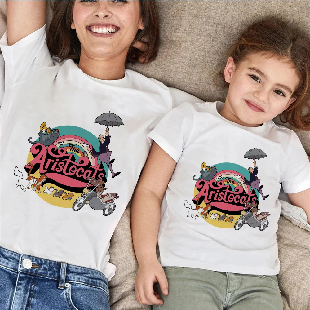 Funny The Aristocats Vacation With His Friends Family Top Toddler Girl Clothes Cute Cat Pictures Couple Tee Parents T Shirt couple matching outfits for wedding Family Matching Outfits