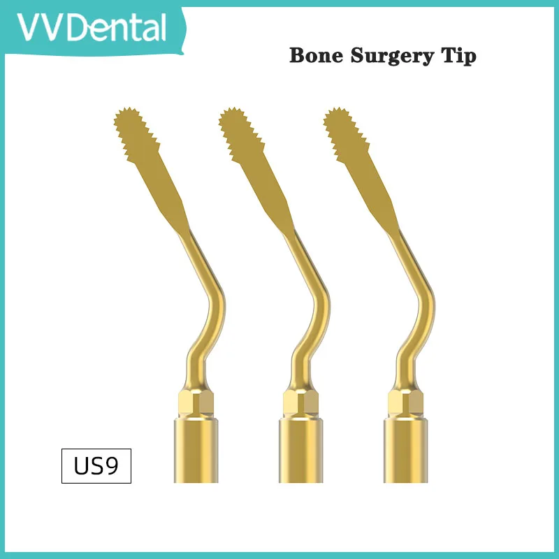Vvdental 1/3Pcs Punte Per Chirurgia Piezoelettrica Dentale Us9 Per Mectron Piezorgery Machine Micro-Saw 0.35Mm Per Strumenti Di Odontoiatria Per Il Ta