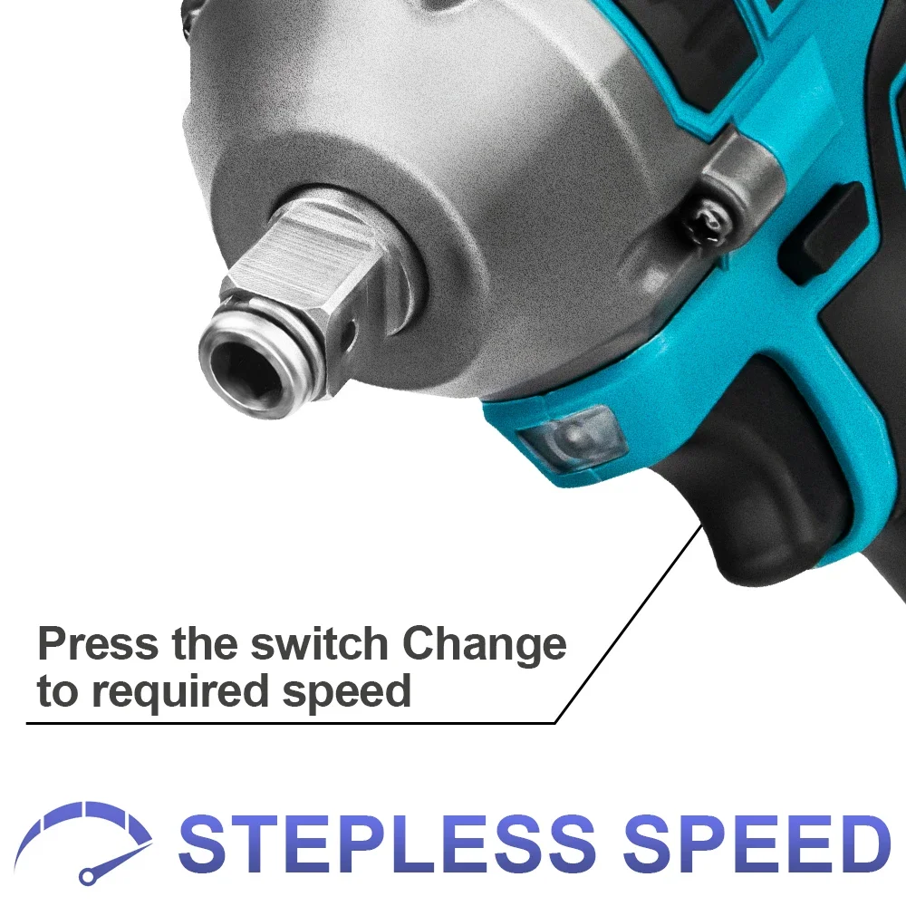 1000N.M 2 IN 1 Brushless Electric Impact Wrench 1/2 inch Lithium-Ion Battery Cordless Wrench Power Tools For Makita 18V Battery 5