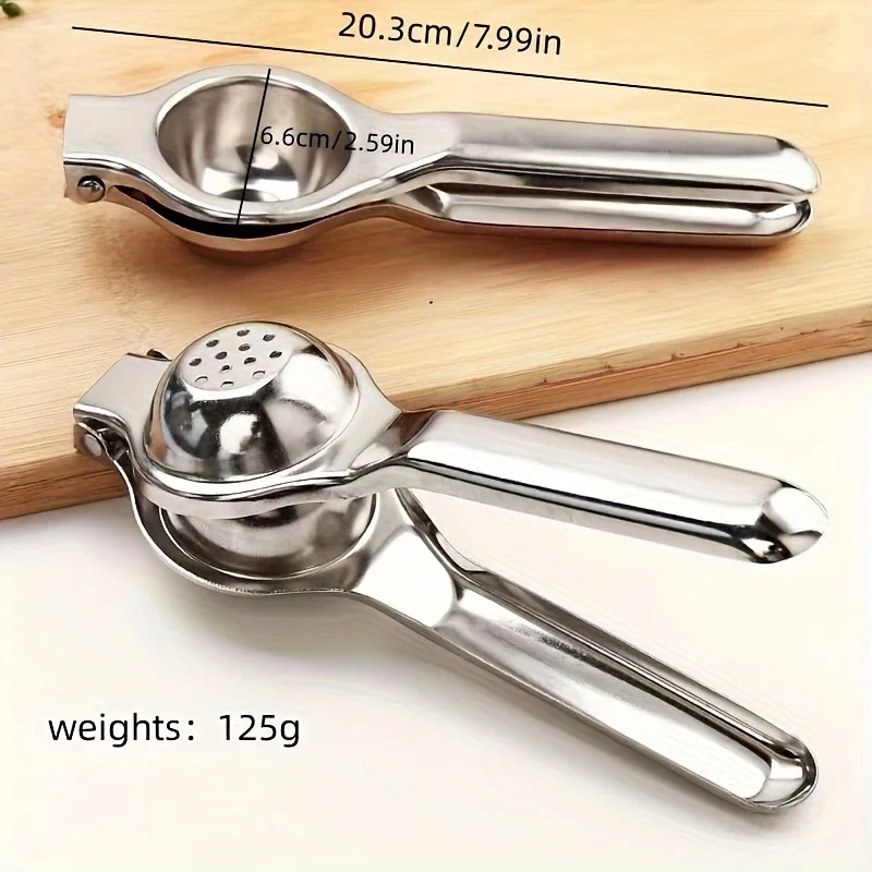 Stainless steel manual citrus juicer - Handheld citrus juicer, suitable for oranges, lemons, and limes - Durable kitchen tool