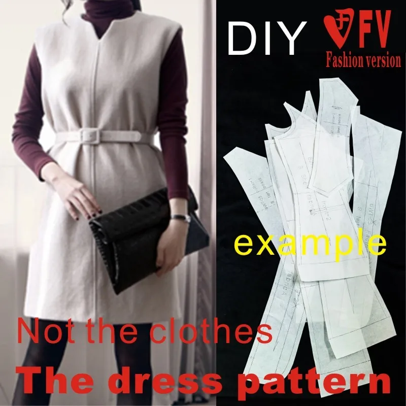 Dresses Sewing Pattern Template Cutting drawing Clothing DIY ((Not selling clothes)) BLQ-161