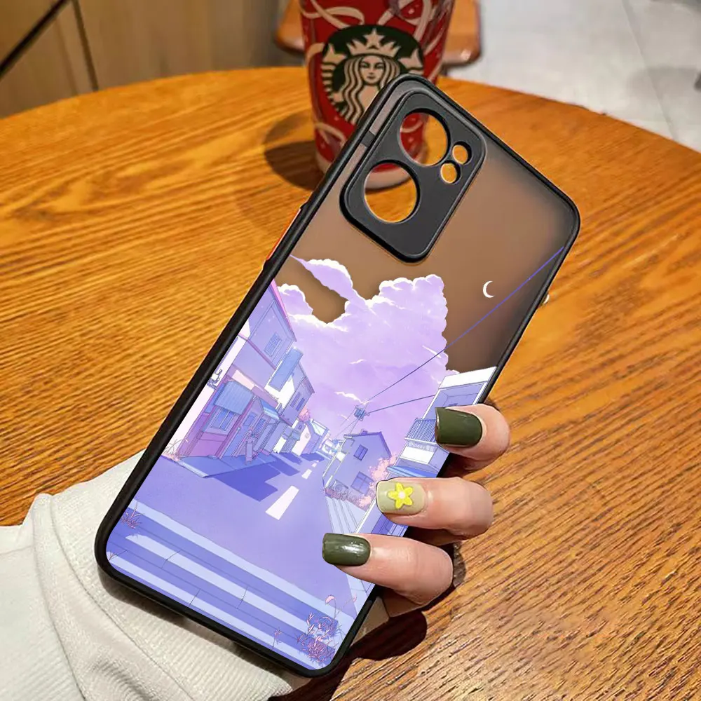 thumbnail image 1 of Matte Phone Case for OPPO RENO 8 8T 7Z 7 6Z 6 5 4 3 PRO PLUS 4G 5G Case Funda Shell Japanese Anime Hand-Painted House Landscape, 1 of 5