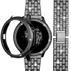 Elegant Diamond Frame Metal Strap Case Protector - Galaxy watch 6 40mm (Black kits)