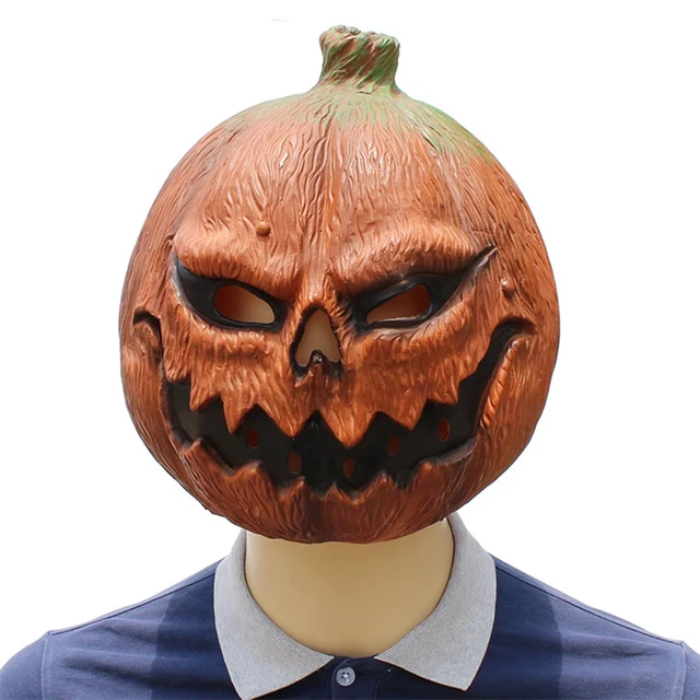 Pumpkin Mask Scary Latex Full Head Mask Fancy Dress Scarecrow Decoration  Halloween Costume Party