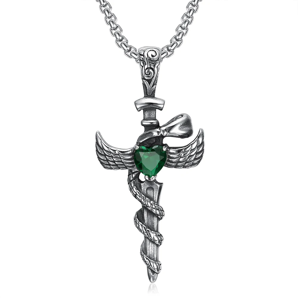 Collana Con Drago Da Uomo, Ciondolo A Forma Di Spada, Collana Con Drago Alato Con Catena Da 50 Cm+5 Cm, Collana Ad Ala, Ciondolo Amuleto, Catena In Acciaio Inossidabile, Regalo Per Uomini E Ragazzi
