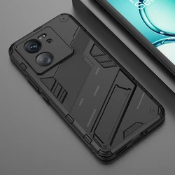 Cyber Solid Armor Shockproof Case with Tough Iron Plate Holder and Stand for Poco F6 (Black)