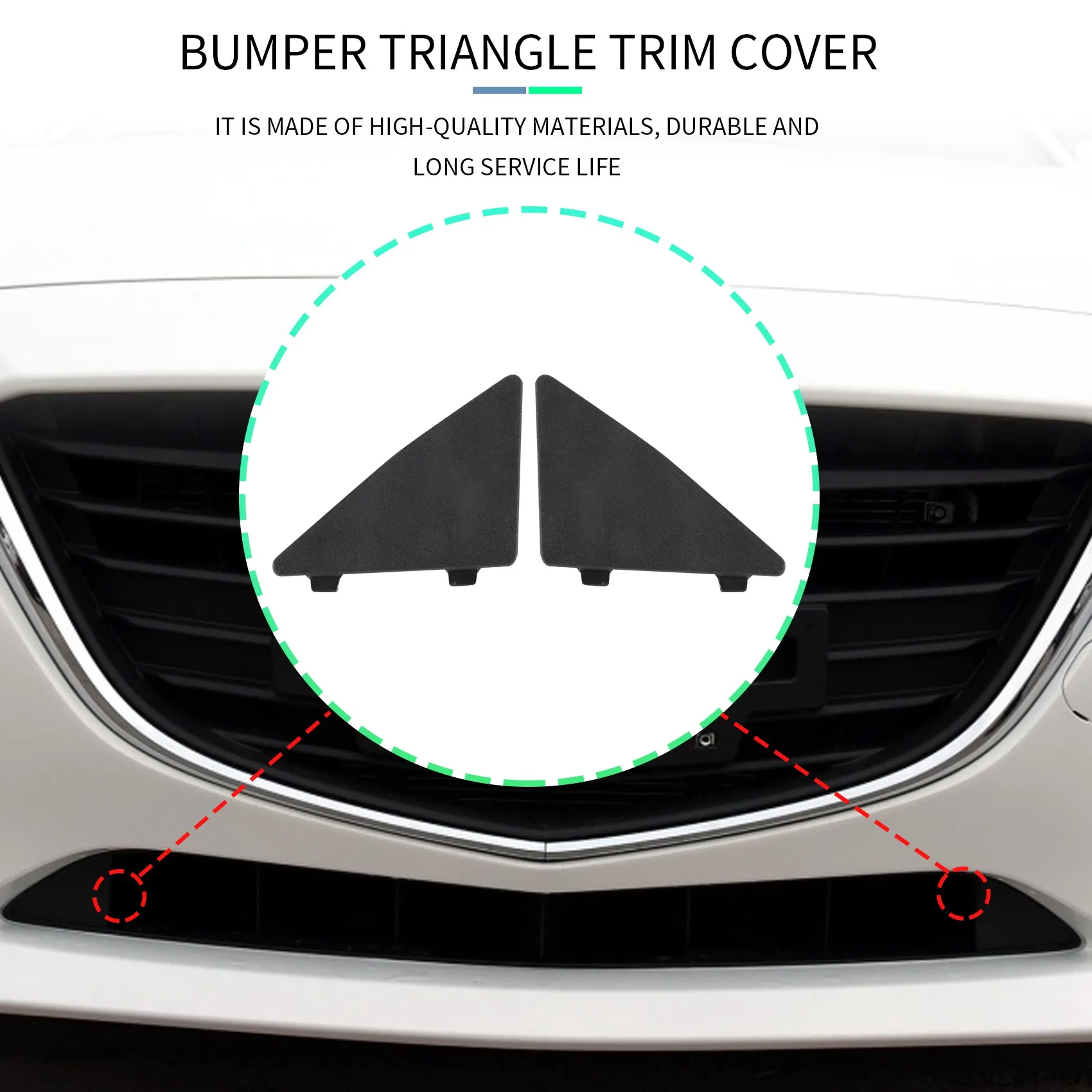 Car Lock Cap Cover Car Front Bumper Triangle Trim Cover Cap for Mazda 3 Axela 2014- BHN1-50-101 BHN1-50-102