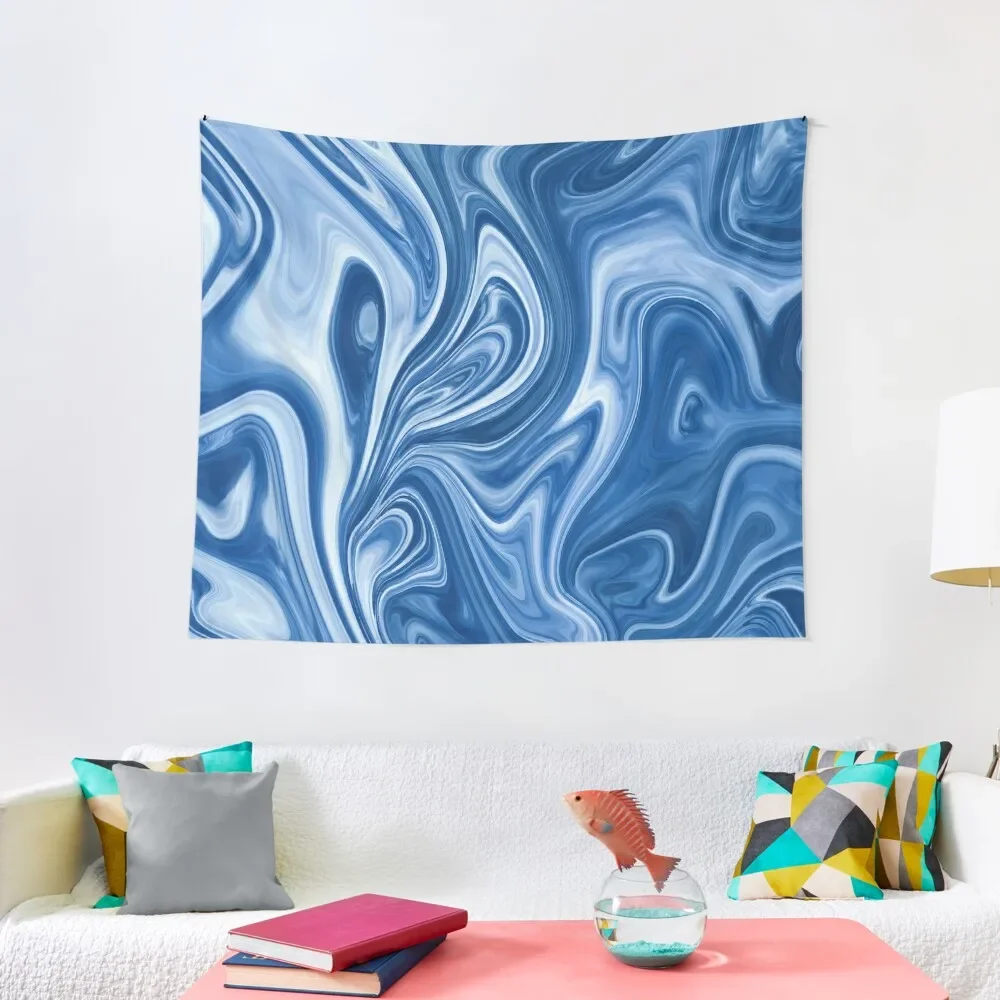 

Blue Mesh Liquid Ink Tapestry Hanging Wall Japanese Room Decor Tapete For The Wall Tapestry