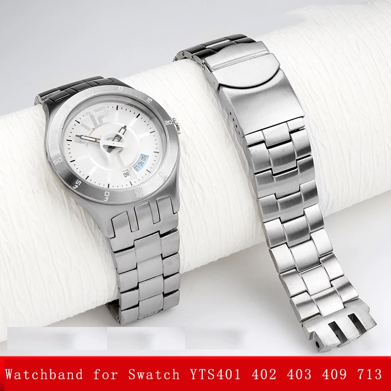 

Вогнутый браслет для Swatch YTS401 402 403 409 713 точные стальные часы из нержавеющей стали металлический браслет мужской браслет
