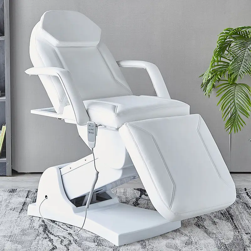 Table de massage électrique réglable en hauteur, cadre en métal, cuir synthétique, lit de soin pour salon de beauté et studio de tatouage 1
