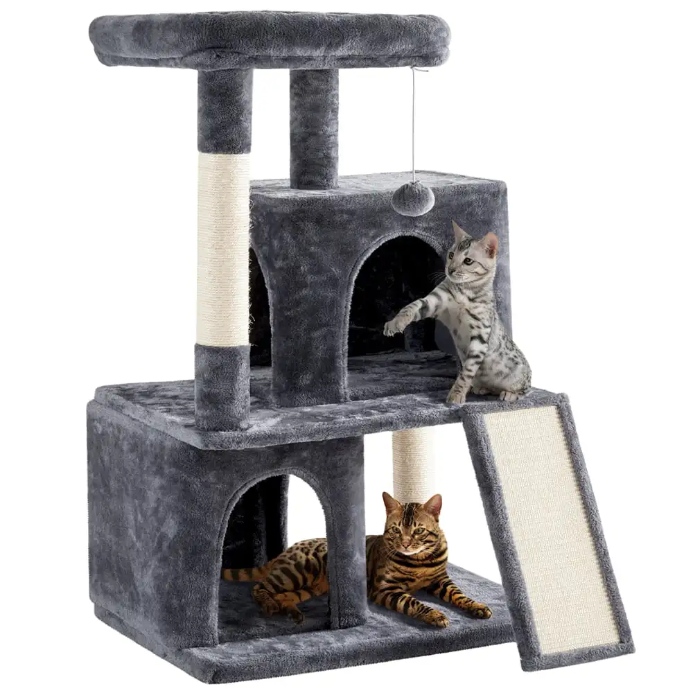 

Plush Tree with Scratching Posts for Small and Medium Cats, Dark Gray