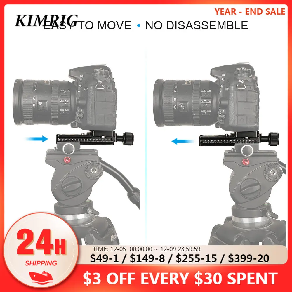 Kimrig 100Mm Long Camera Slide Rail Piastra A Sgancio Rapido Kit Morsetto Per Binario Morsetto Dslr A Doppio Uso Per Treppiede Dslr Arca Con Piastra D